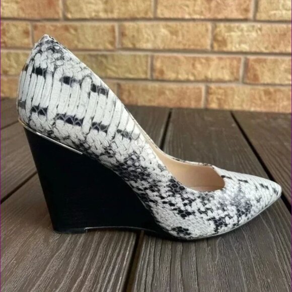 Coach black and white snakeskin wedge heel Orchard 8.5 - Picture 4 of 9